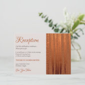 Trendy Wedding Reception Imitate Kupfer Metallic F Begleitkarte (Stehend Vorderseite)