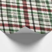 Trendy Weihnachten kariert in rotem Grünem u. im Geschenkpapier (Ecke)