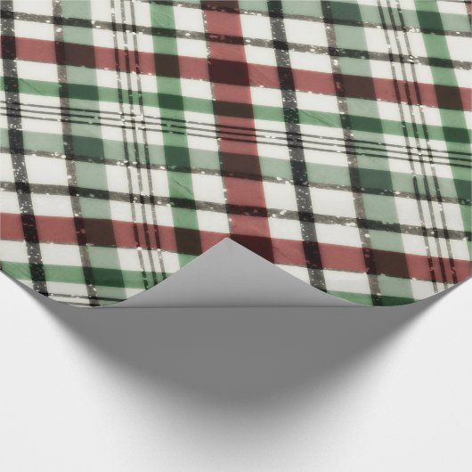 Trendy Weihnachten kariert in rotem Grünem u. im Geschenkpapier (Ecke)