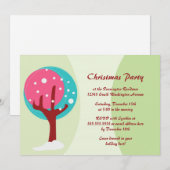Trendy Weihnachtsbaum-Party Einladung (Vorne/Hinten)