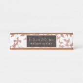 Trendy weißer Marmor des modernen Schreibtischnamensplakette (Vorderseite )