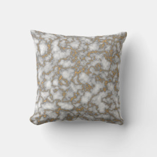 Trendy weißer und goldener Marmor  Kissen