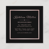 Trendy weißes MarmorRosen-Gold modern Quadratische Visitenkarte (Rückseite)