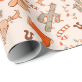 Trendy Western Cowboy Ästhetisches Weihnachtsmuste Geschenkpapier (Rolleneckpunkt)