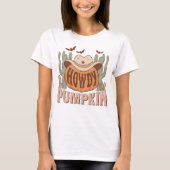 Trendy Western Funny Howdy Pumpkin Halloween T-Shirt (Vorderseite)