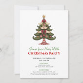 Trendy whimsical Christmas tree winter party card Einladung (Vorderseite)