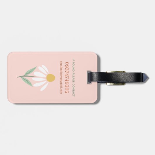 Trendy Whimsical Retro Summer Daisy Gepäckanhänger (Rückseite horizontal)