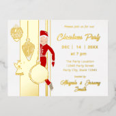 Trendy Whimsical Weihnachtsschmuck Party Folie Einladungspostkarte (Vorderseite)