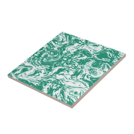 Trendy White Blue - Grüner Marmorstein - Abstrakt Fliese (Seite)