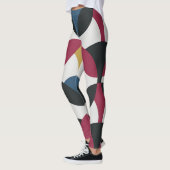 Trendy White Burgundy Blue Black Yellow Mode Leggings (Links)