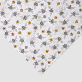 Trendy White Buzzing Spring & Summer Honeybee Seidenpapier (Detail)