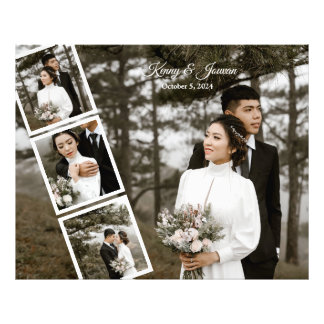 Trendy White Carousel Wedding Foto Collage