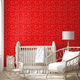 Trendy White Dots auf hellrot Tapete