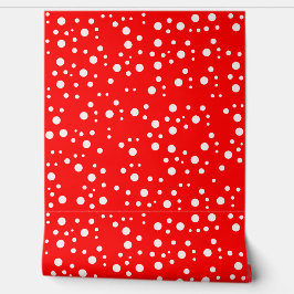 Trendy White Dots auf hellrot Tapete