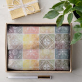 Trendy White Geometric Ornament Farbenfrohe Tile A Seidenpapier (Geschenk)