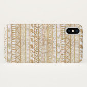 Trendy White Gold Tribal Afrikanisches Muster Case-Mate iPhone Hülle (Rückseite (Horizontal))