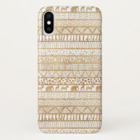 Trendy White Gold Tribal Afrikanisches Muster
