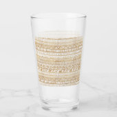 Trendy White Gold Tribal Afrikanisches Muster Glas (Rückseite)
