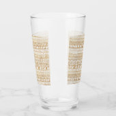 Trendy White Gold Tribal Afrikanisches Muster Glas (Links)