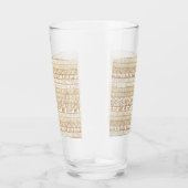 Trendy White Gold Tribal Afrikanisches Muster Glas (Rechts)