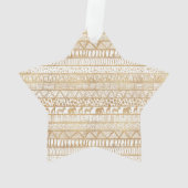 Trendy White Gold Tribal Afrikanisches Muster Ornament (Rückseite)