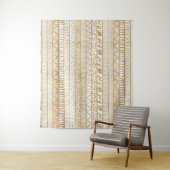 Trendy White Gold Tribal Afrikanisches Muster Wandteppich (Beispiel)