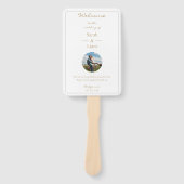 Trendy White & Golden Couple Foto Hochzeitsprogram Fächer (Vorderseite)