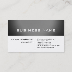 Trendy White Gray Charming Manager Business Card Visitenkarte