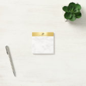 Trendy White Marble Elegant Modernes Gold Look Post-it Klebezettel (Büro)