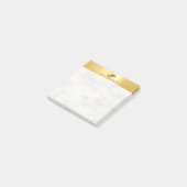 Trendy White Marble Elegant Modernes Gold Look Post-it Klebezettel (angewinkelt)