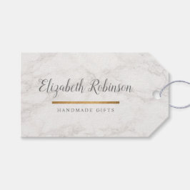 Trendy White Marble & Gold Glitzer Handmade Gesche Geschenkanhänger