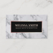 Trendy White Marble Makeup Artist Hair Salon Terminkarte (Vorderseite)