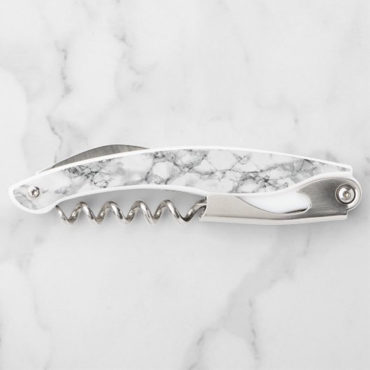 Trendy White Marble Stone Kellnermesser (Rückseite)