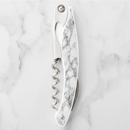 Trendy White Marble Stone Kellnermesser (Vorderseite)