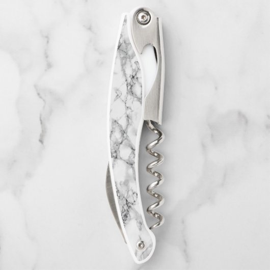 Trendy White Marble Stone Kellnermesser (Rückseite)