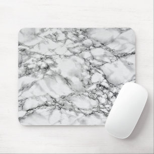 Trendy White Marble Stone Mousepad
