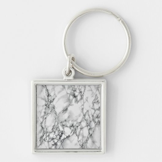 Trendy White Marble Stone Schlüsselanhänger (Vorne)