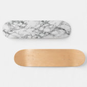 Trendy White Marble Stone Skateboard (Horizontal)