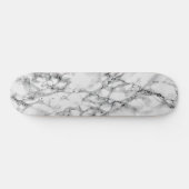 Trendy White Marble Stone Skateboard (Horizontal)