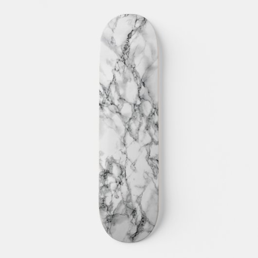 Trendy White Marble Stone Skateboard (Vorderseite)
