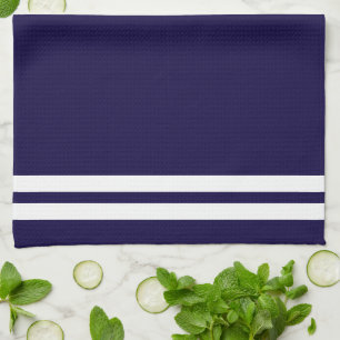 Trendy White Nautical Compass auf Navy Blue Geschirrtuch