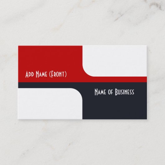 Trendy White Red and Navy Graphic Color Blocks Visitenkarte (Vorderseite)