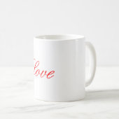 Trendy White Red Liebe Wedwriting Handwriting Name Kaffeetasse (VorderseiteRechts)