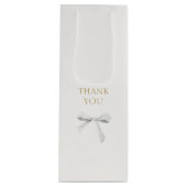Trendy White Ribbon Bow Wedding Vielen Dank Geschenktüte Für Weinflaschen (Vorderseite)