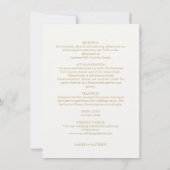 Trendy White Ribbon Wedding Details Enclosure Card Dankeskarte (Rückseite)