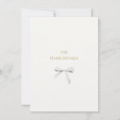 Trendy White Ribbon Wedding Details Enclosure Card Dankeskarte (Vorderseite)
