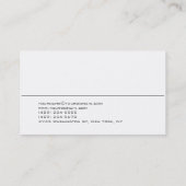 Trendy White Schlicht Stylish Business Card Visitenkarte (Rückseite)