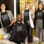 Trendy White Script Happy New Year T-Shirt