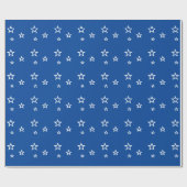 Trendy White Star Pattern Blue Geschenkpapier (Flach)