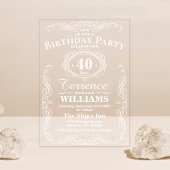 Trendy White Typografy Adult Birthday Party Acryleinladungen